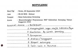 Risalah Musyawarah Rencana Pembangunan Kalurahan untuk Penyusunan RKPKal 2025